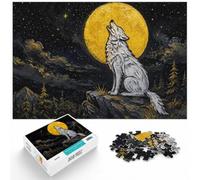 1000 Piece Jigsaw Puzzle for Adults, Wolf Howling on Toilet Seat Art | For a thoughtful indoor hobby: Adult jigsaw puzzle with 1000 pieces fits naturally into relaxed home leisure.