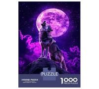 1000 Piece Jigsaw Puzzle for Adults Wolf Moon Night Howl Jigsaw Puzzle Toy Wall Decor Wall Decoration Difficult And Challenge 70x50cm/1000pcs