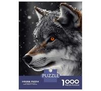 1000 Piece Jigsaw Puzzle for Adults Wolf Profile in Winter Snow Jigsaw for Adults Relaxing Games Stress Reliever Birthday And Unique Gifts 52x38cm/1000pcs