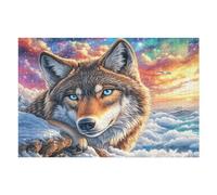 1000 Piece Jigsaw Puzzle for Adults Wolf Snowy Cloud Sea Sunset 75x50cm Universal Puzzle for All Occasions Home Decor Family Fun Stress Relief All in One Gift