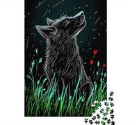 1000-Piece Jigsaw Puzzle for Adults, Wolf Under The Stars, 70x50cm/1000pcs, Relaxing Home Activity And Holiday Downtime