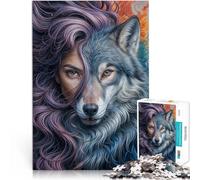 1000 Piece Jigsaw Puzzle for Adults Wolven Duality Stressabbau Staycation Zeit totschlagen Geburtstagsgeschenke75x50cm