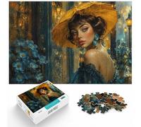 1000 Piece Jigsaw Puzzle for Adults, Woman in Rain with Umbrella Hat | For adults looking for a satisfying home activity, this adult jigsaw puzzle with 1000 pieces fits quiet afternoons.