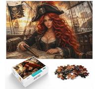 1000 Piece Jigsaw Puzzle for Adults, Woman Pirate Captain with Red Hair | For longer puzzle sessions: Adult jigsaw puzzle with 1000 pieces fits quiet evenings and weekends.