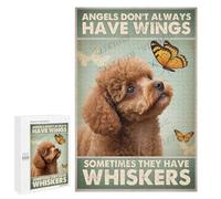 1000 Piece Jigsaw Puzzle for Adults - Wood Puzzles - Brown Toy Poodle Dog Theme - Ideal for Family Fun