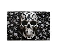 1000 Piece Jigsaw Puzzle for Adults Wooden Challenging Puzzles Custom Personalized Black and White Skulls Picture Puzzle for Adults & Kids Family Game Nights 29.5"x19.7" Puzzles