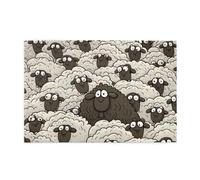 1000 Piece Jigsaw Puzzle for Adults Wooden Challenging Puzzles Custom Personalized Cartoon Black White Sheep Picture Puzzle for Adults & Kids Family Game Nights 29.5"x19.7" Puzzles