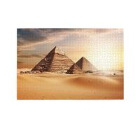 1000 Piece Jigsaw Puzzle for Adults Wooden Challenging Puzzles Custom Personalized Egyptian Pyramid in Desert Picture Puzzle for Adults & Kids Family Game Nights 29.5"x19.7" Puzzles