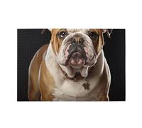 1000 Piece Jigsaw Puzzle for Adults Wooden Challenging Puzzles Custom Personalized English-Bulldog Picture Puzzle for Adults & Kids Family Game Nights 29.5"x19.7" Puzzles