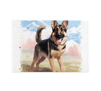 1000 Piece Jigsaw Puzzle for Adults Wooden Challenging Puzzles Custom Personalized German Shepherd Dog Lovers Picture Puzzle for Adults & Kids Family Game Nights 29.5"x19.7" Puzzles