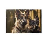 1000 Piece Jigsaw Puzzle for Adults Wooden Challenging Puzzles Custom Personalized German Shepherd Picture Puzzle for Adults & Kids Family Game Nights 29.5"x19.7" Puzzles
