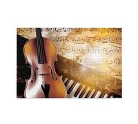 1000 Piece Jigsaw Puzzle for Adults Wooden Challenging Puzzles Custom Personalized Piano Violin Music Notes Picture Puzzle for Adults & Kids Family Game Nights 29.5"x19.7" Puzzles
