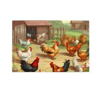 1000 Piece Jigsaw Puzzle for Adults Wooden Challenging Puzzles Custom Personalized Roast Chicken Hen Farm Picture Puzzle for Adults & Kids Family Game Nights 29.5"x19.7" Puzzles