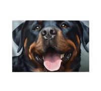 1000 Piece Jigsaw Puzzle for Adults Wooden Challenging Puzzles Custom Personalized Rottweiler Dogs Tongue Head Picture Puzzle for Adults & Kids Family Game Nights 29.5"x19.7" Puzzles