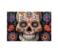 1000 Piece Jigsaw Puzzle for Adults Wooden Challenging Puzzles Custom Personalized Sugar Skulls Picture Puzzle for Adults & Kids Family Game Nights 29.5"x19.7" Puzzles