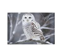 1000 Piece Jigsaw Puzzle for Adults Wooden Challenging Puzzles Custom Personalized Winter White Owl Picture Puzzle for Adults & Kids Family Game Nights 29.5"x19.7" Puzzles