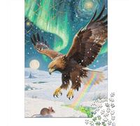 1000 Piece Jigsaw Puzzle for Adults - Wooden Puzzle for Educational Family Fun - Ideal for All Ages - Explore The Beauty of Eagle