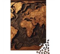 1000 Piece Jigsaw Puzzle for Adults, Wooden World Map Art | For piece-by-piece progress: Adult jigsaw puzzle with 1000 pieces; with a classic format suited to adult puzzlers.