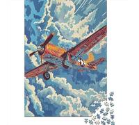 1000 Piece Jigsaw Puzzle for Adults World War II Aircraft Art Print-5 Puzzles for Adults Relaxing Games Pattern Assembly for Is Ideal As A Gift 38x26cm/1000pcs
