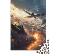 1000-Piece Jigsaw Puzzle for Adults, WWII Tank & Plane Battle, 70x50cm/1000pcs, Festive Gift Idea, Screen-Free Activity And Holiday Downtime