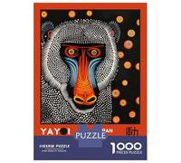 1000 Piece Jigsaw Puzzle for Adults, Yayoi Kusama Mandrill No.3 Exhibition Poster Artwork, Mindfulness Activity, Perfect, Premium Thick Cardboard, 38x26cm/1000pcs