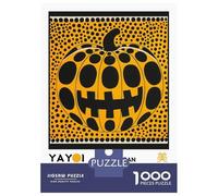 1000 Piece Jigsaw Puzzle for Adults, Yayoi Kusama Pumpkin No.4 Exhibition Poster Artwork, Creative Leisure Activity, Winter Indoor Entertainment, Precision Cut Pieces, 38x26cm/1000pcs
