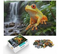 1000 Piece Jigsaw Puzzle for Adults, Yellow Frog with Red Eyes | For quiet Christmas days, this 1000-piece jigsaw puzzle for adults offers 1000 pieces for the Christmas break.