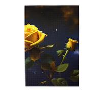 1000 Piece Jigsaw Puzzle for Adults,Yellow Roses Starry Night, Puzzles with Letters on Back, Challenging Puzzle for Game Night Home Décor, 19.7 x 29.5