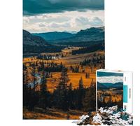 1000 Piece Jigsaw Puzzle for Adults Yellowstone National Park Landscape Jigsaw for Adults Brain Teaser Game Enhance Memory Parent-child Interaction (Size 50x75cm)