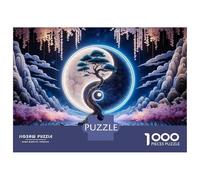 1000 Piece Jigsaw Puzzle for Adults, Yin And Yang Bonsai Tree Artwork, Creative Leisure Activity, Festive Season Fun, Premium Thick Cardboard, 52x38cm/1000pcs
