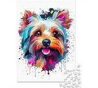 1000 Piece Jigsaw Puzzle for Adults, Yorkshire Terrier Colorful, 52x38cm/1000pcs, Screen-Free Activity And Holiday Downtime