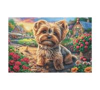 1000 Piece Jigsaw Puzzle for Adults Yorkshire Terrier Fall Farm 1000 PCS 75x50cm Easy Assembly for Beginners Great for 14+s Teens Improve Hands-On Ability Concentration