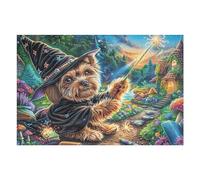 1000 Piece Jigsaw Puzzle for Adults Yorkshire Terrier Witch Hat Halloween 75x50cm Universal Puzzle for All Occasions Home Decor Family Fun Stress Relief All in One Gift