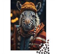 1000-Piece Jigsaw Puzzle for Adults, Zebras Striped Cheer, 38x26cm/1000pcs, Idea, Screen-Free Activity And Holiday Downtime