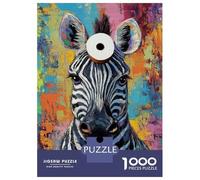1000 Piece Jigsaw Puzzle for Adults Zebra's Whimsical Gaze Jigsaw Puzzle Toy Wall Decor Wall Decoration Difficult And Challenge 38x26cm/1000pcs