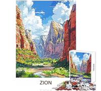 1000 Piece Jigsaw Puzzle for Adults Zion Canyon Landscape Fun Interactive Family Experience Wonderful Holiday Giftsing Choice (38x52cm)