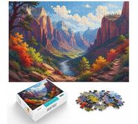 1000 Piece Jigsaw Puzzle for Adults, Zion National Park Landscape Art | For screen-free Christmas time: Adult jigsaw puzzle with 1000 pieces offers for the Christmas break.