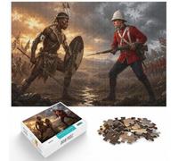 1000 Piece Jigsaw Puzzle for Adults, Zulu Warrior vs. British Soldier | For shared winter evenings, this adult jigsaw puzzle with 1000 pieces works well for shared time during the holidays.