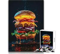 1000 Piece Jigsaw Puzzle for Teenagers A Cheeseburger on Display Family Fun & Game Night Pattern Assembly Great Gift Size 38x26cm