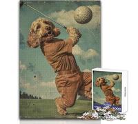1000 Piece Jigsaw Puzzle for Teenagers A Dog Playing Golf Family Fun & Game Night Pattern Assembly Great Gift Size 50x75cm