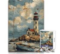 1000 Piece Jigsaw Puzzle for Teenagers A Weathered Lighthouse Family Fun & Game Night Pattern Assembly Great Gift Size 50x75cm