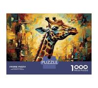 1000 Piece Jigsaw Puzzle for Teenagers Abstract Giraffe Painting Puzzle for Adults DIY Toys Difficult Hard Fun at Home Activities, 52x38cm/1000pcs