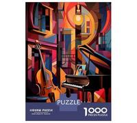 1000 Piece Jigsaw Puzzle for Teenagers Abstract Musical Instruments Art Print Jigsaw Puzzle Anti-Stress Toys Home Decoration Challenging Game Gifts 52x38cm/1000pcs