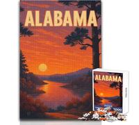 1000 Piece Jigsaw Puzzle for Teenagers Alabama Sunset Landscape Family Fun & Game Night Pattern Assembly Great Gift Size 50x75cm