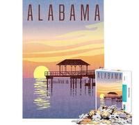 1000 Piece Jigsaw Puzzle for Teenagers Alabama Sunset Pier Puzzle For Teenagers Enhance Memory Help The Brain Exercise Educational Family Game (Size 38x52cm)