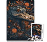 1000 Piece Jigsaw Puzzle for Teenagers Alligator Whimsical Family Fun & Game Night Pattern Assembly Great Gift Size 38x52cm