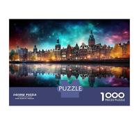 1000 Piece Jigsaw Puzzle for Teenagers Amsterdam Night Skyline Jigsaws for Adults Relaxing Games Precision Cutting Christmas Birthday Gifts 52x38cm/1000pcs