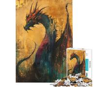 1000 Piece Jigsaw Puzzle for Teenagers Ancient Gilded Dragon Jigsaw for Adults Brain Teaser Game A Work of Art Christmas Birthday Gifts (Size 38x52cm)