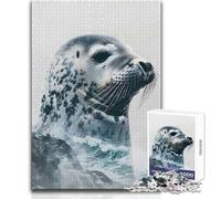 1000 Piece Jigsaw Puzzle for Teenagers Arctic Harp Seal Ideal Stress Relief Leisure Activity Ultra Precise Cutting Craft Toy Size 50x75cm