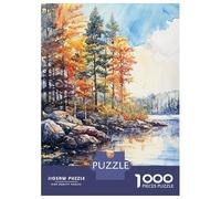 1000 Piece Jigsaw Puzzle for Teenagers Autumn Lake Reflection Jigsaw for Adults Family Games Presents for Women Christmas Birthday Gifts 70x50cm/1000pcs